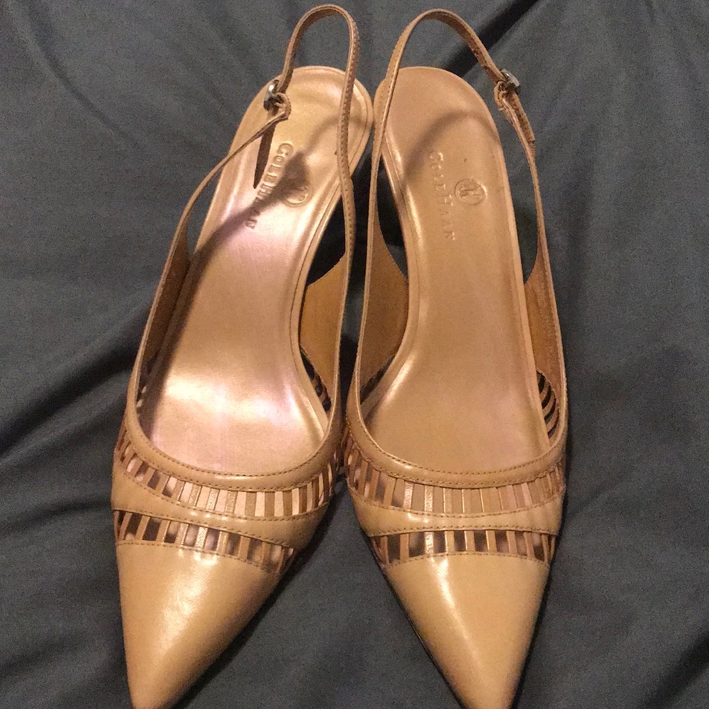 Cole Haan Tan Slingback Heels